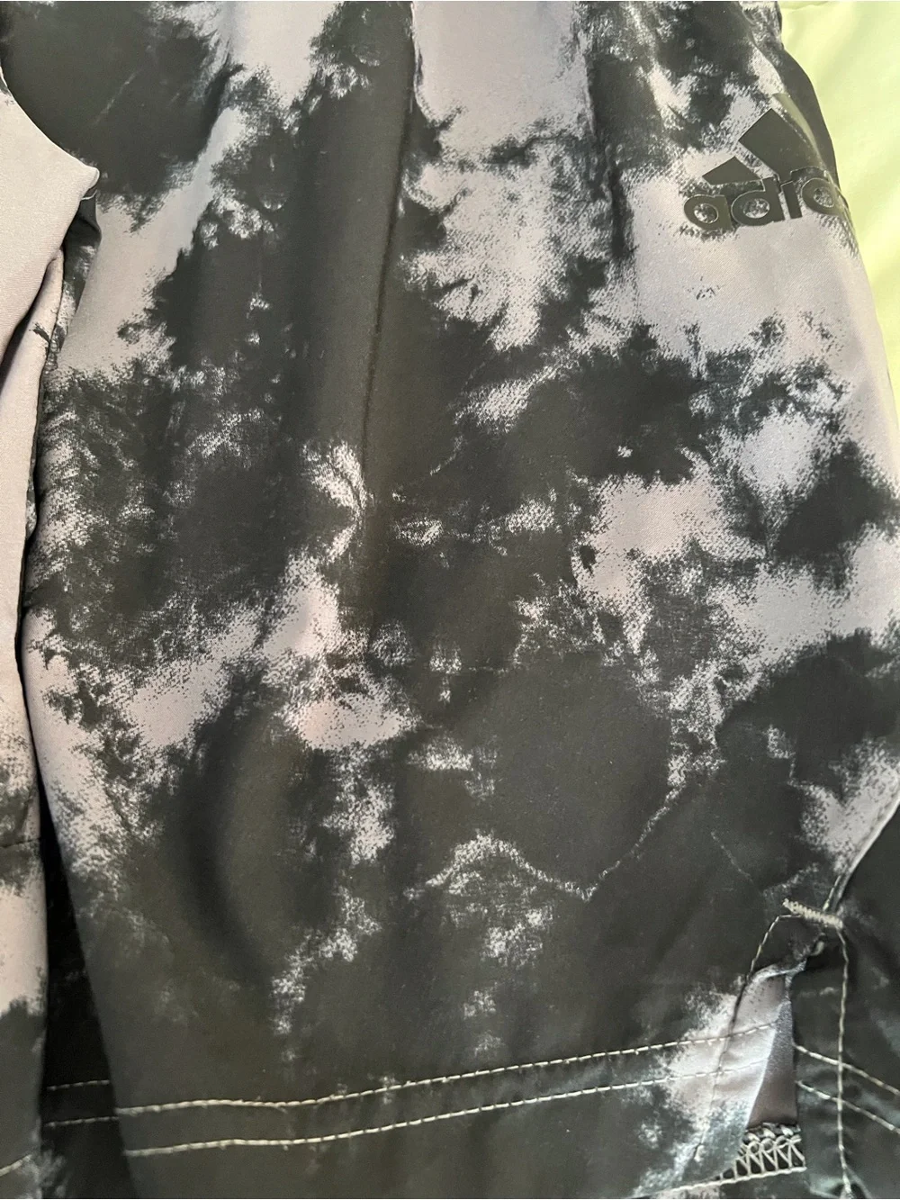 Adidas Men's Black & Gray Tie-Dye Athletic Shorts
